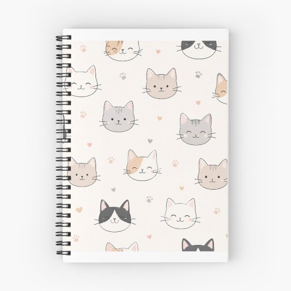 Item preview, Cute Cat Faces Seamless Pattern designed and sold by ubeyeart.