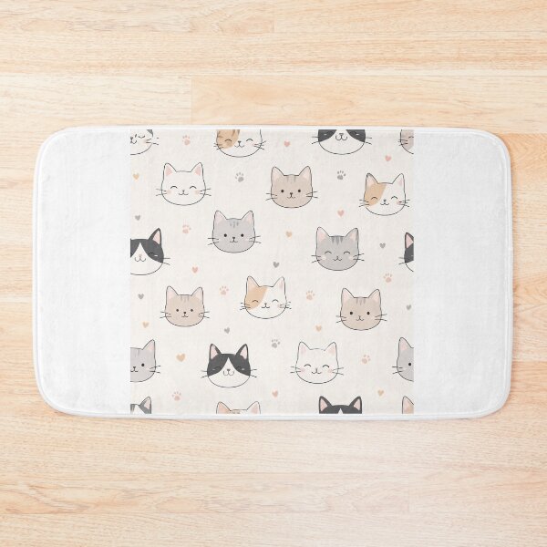 Item preview, Cute Cat Faces Seamless Pattern designed and sold by ubeyeart.
