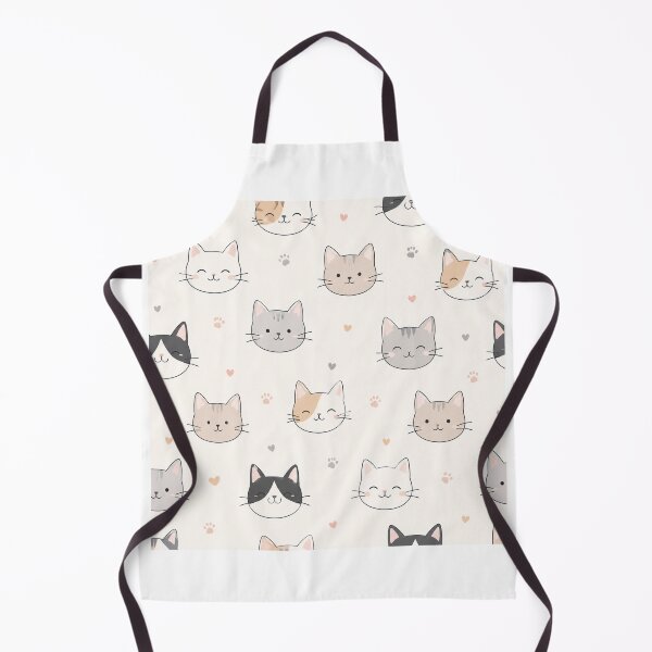 Item preview, Cute Cat Faces Seamless Pattern designed and sold by ubeyeart.