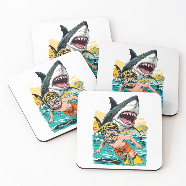 Item preview, Boy Snorkeling with Great White Shark  designed and sold by Linework Studio.
