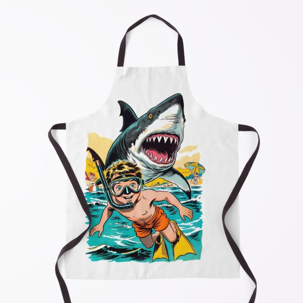 Item preview, Boy Snorkeling with Great White Shark  designed and sold by Linework Studio.