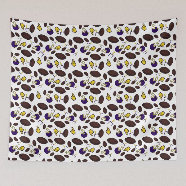 Item preview, Football seamless pattern purple and gold designed and sold by SeamlessArtists.