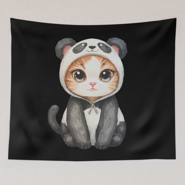 Item preview, Cute little panda cat in kawaii style designed and sold by uunaa.