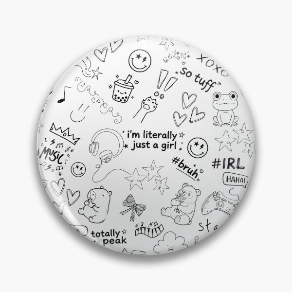 Item preview, Gen Z/Gen Alpha Aesthetic Maximalist Doodle Pattern designed and sold by Side By Side Studio.