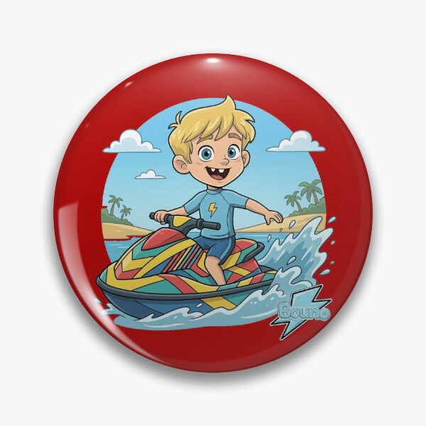 Item preview, Happy Bouno Riding a Jet Ski in Summer designed and sold by BounoWorld.