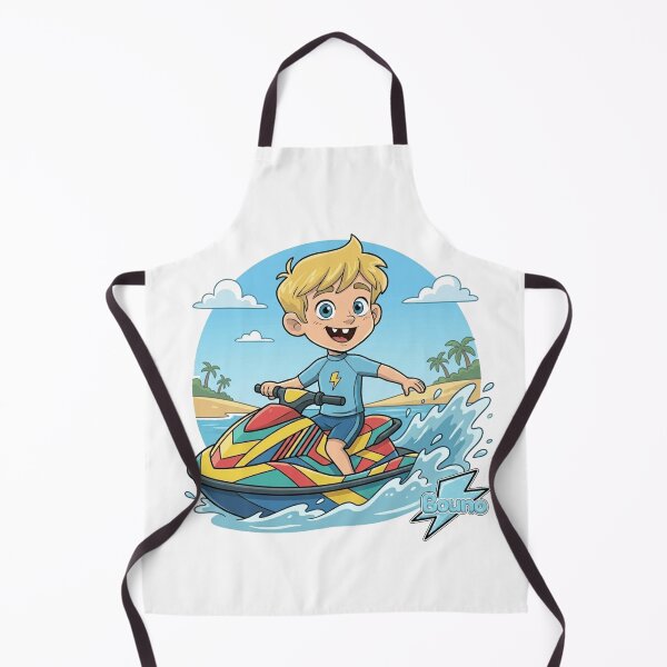 Item preview, Happy Bouno Riding a Jet Ski in Summer designed and sold by BounoWorld.
