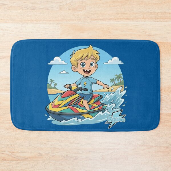Item preview, Happy Bouno Riding a Jet Ski in Summer designed and sold by BounoWorld.