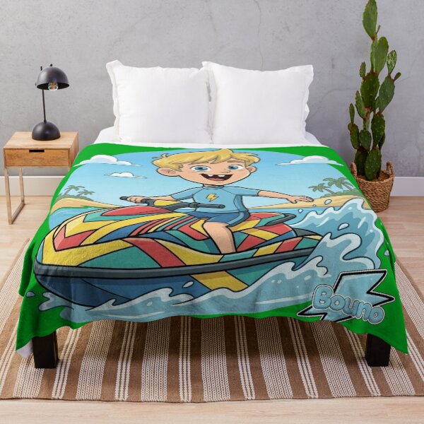 Item preview, Happy Bouno Riding a Jet Ski in Summer designed and sold by BounoWorld.