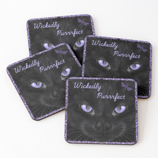 Item preview, Wickedly Purrrfect Black Cat, Purple and Black designed and sold by Nightshade Pixie Creations.