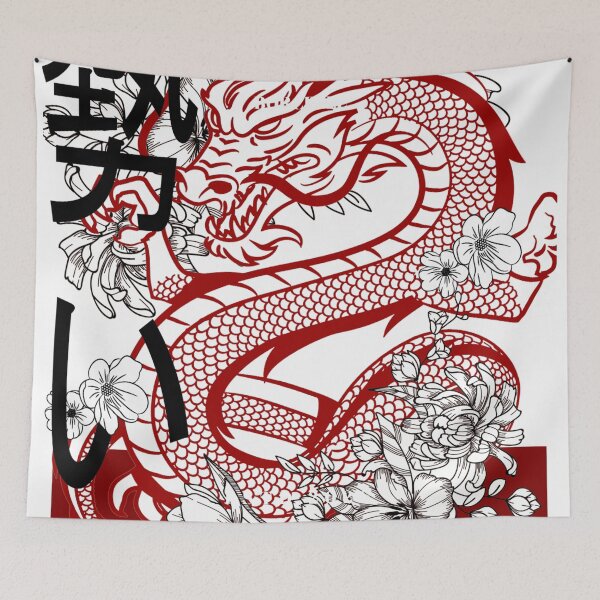 Item preview, Red & Black Oriental Dragon illustration  designed and sold by urbanshop7.