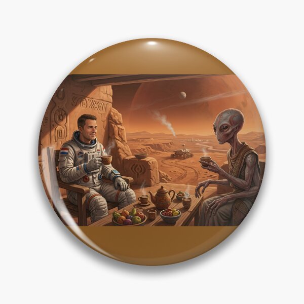 Item preview, Astronaut having tea with Martian designed and sold by WiseBow.