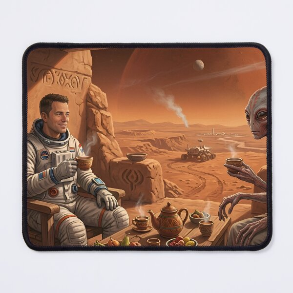 Item preview, Astronaut having tea with Martian designed and sold by WiseBow.