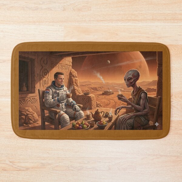 Item preview, Astronaut having tea with Martian designed and sold by WiseBow.