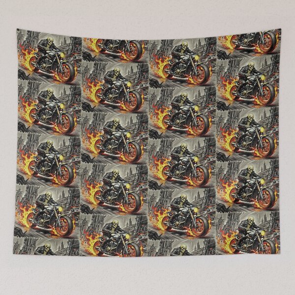 Item preview, Ghost Rider Motorbike Ink Art - Cyberpunk Skull Biker designed and sold by Staillim33.