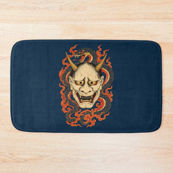 Item preview, Hannya Mask Japanese Demon - Snake & Flames Ukiyo-e Woodblock Art designed and sold by Planthem.