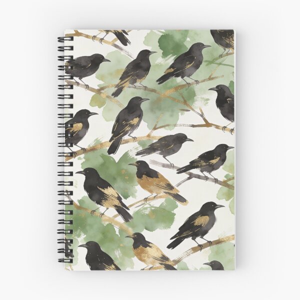 Item preview, Luxury Gold Foil Blackbird Pattern designed and sold by wissal.studio.