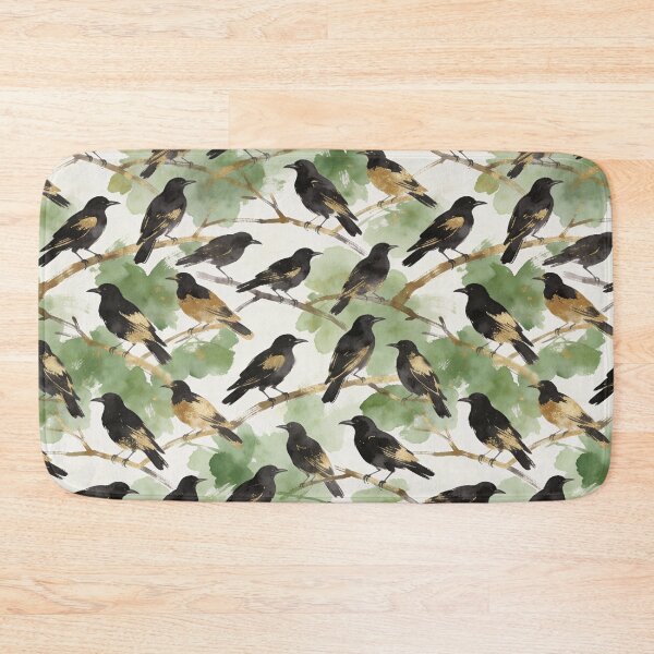 Item preview, Luxury Gold Foil Blackbird Pattern designed and sold by wissal.studio.