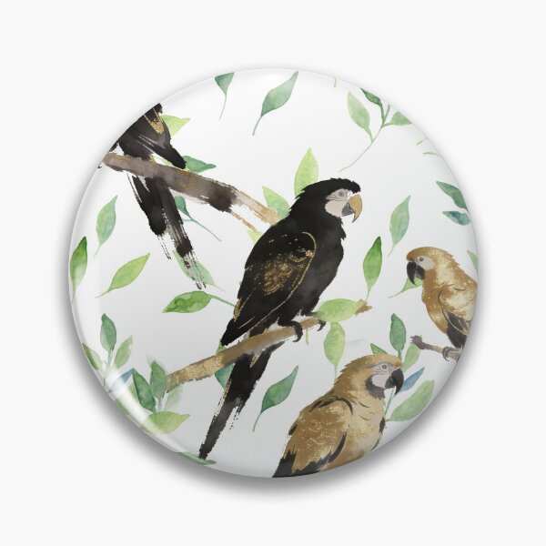 Item preview, Watercolor Vintage Macaws on Tree Branches designed and sold by wissal.studio.