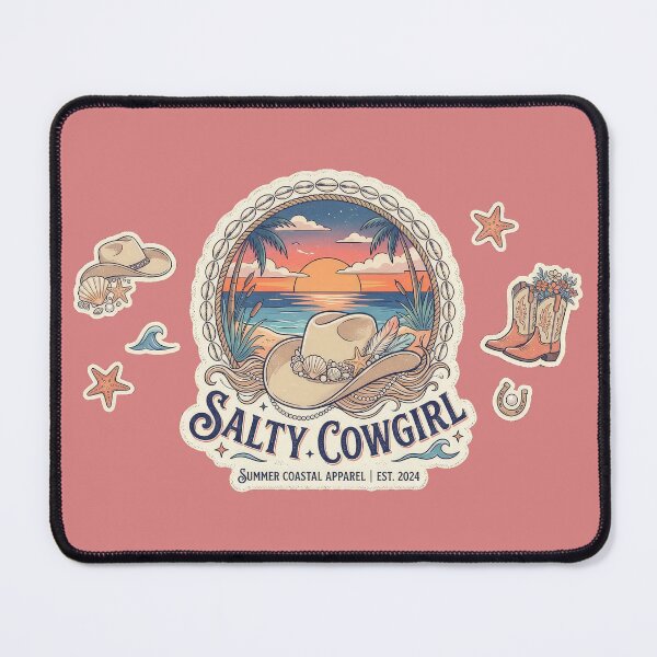 Item preview, Salty Cowgirl - Vintage Coastal Western Summer Badge designed and sold by angelisart.