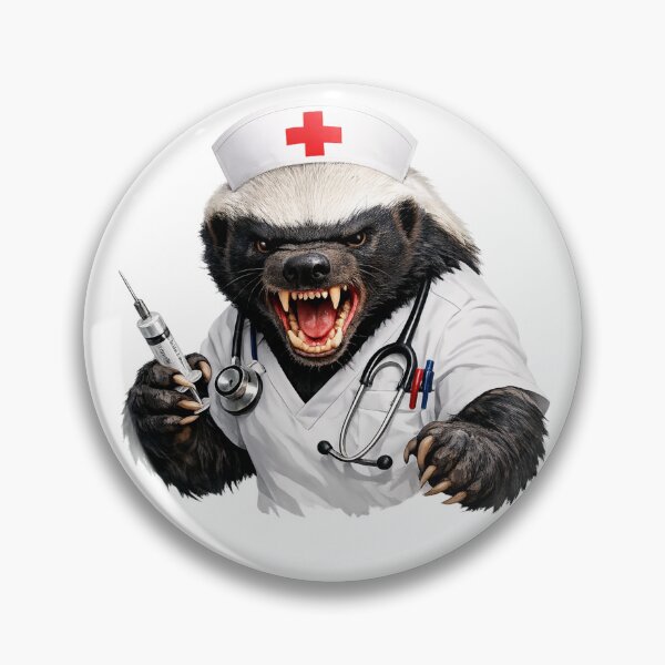 Item preview, Nurse Honey Badger designed and sold by Giddy Bear Gifts.