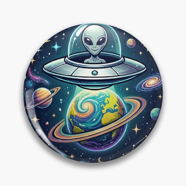 Item preview, Alien Spaceship Over Cosmic Planet designed and sold by AlienJoy.