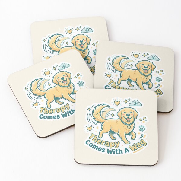Item preview, Therapy Comes With A Wag – Cute Dog Therapy Golden Retriever Design designed and sold by Safe Haven Pets.
