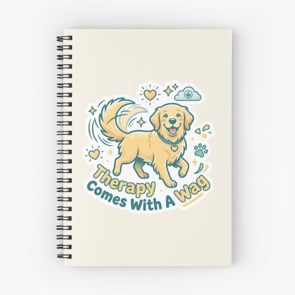 Artikelvorschau, Therapie mit einem Schwanzwedeln – Niedliches Design mit Golden Retriever als Therapiehund entworfen und verkauft von Safe Haven Pets.