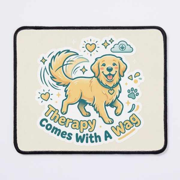 Item preview, Therapy Comes With A Wag – Cute Dog Therapy Golden Retriever Design designed and sold by Safe Haven Pets.