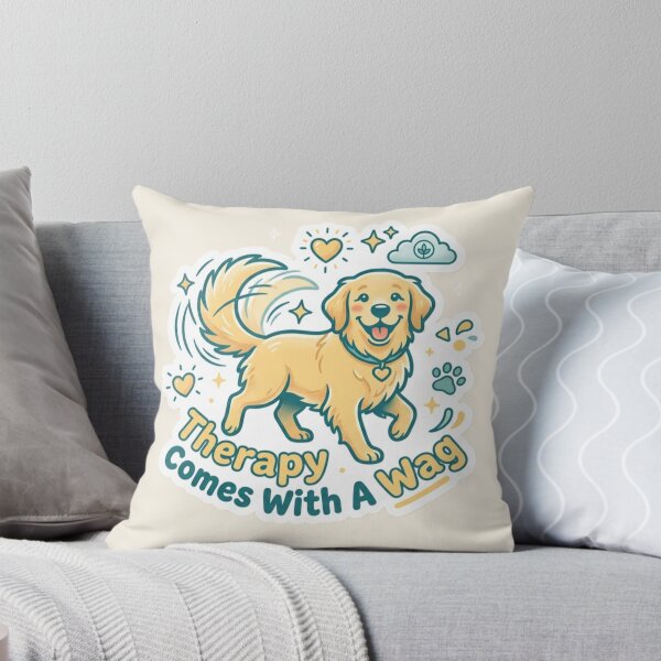 Item preview, Therapy Comes With A Wag – Cute Dog Therapy Golden Retriever Design designed and sold by Safe Haven Pets.