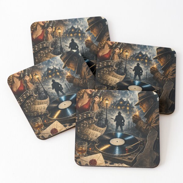 Item preview, Midnight Blues Mystery Vinyl – Noir Jazz Detective Gothic Mansion Wall Art designed and sold by Hookesmode.