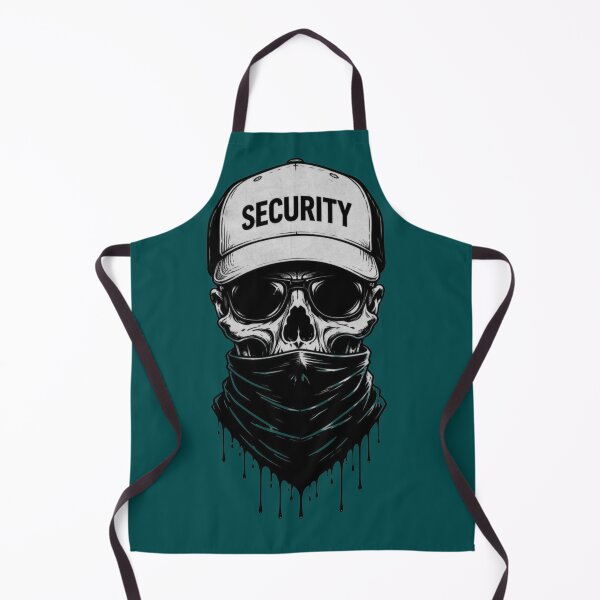Item preview, Skull Security Cap Bandana Dark Art – Cool Security Skeleton – Black White Poster Print designed and sold by RAYBIL.