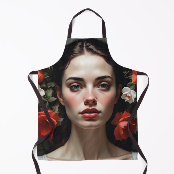 Item preview, Woman with flowers wall art print designed and sold by MK26Designs.