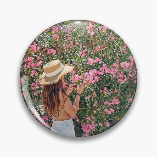 Item preview, girl admiring a pink Oleander  designed and sold by psychoshadow.