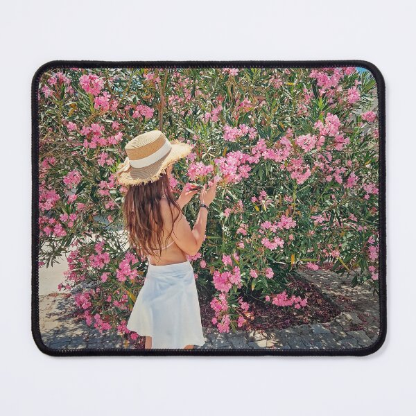 Item preview, girl admiring a pink Oleander designed and sold by psychoshadow.