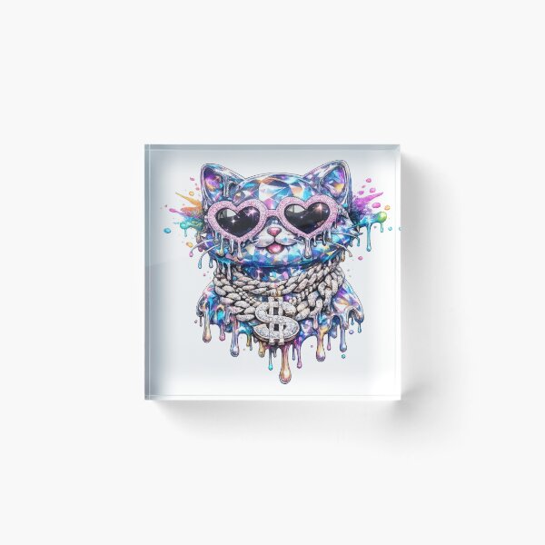 Item preview, Hyper‑Pop Crystal Bear – Holographic Cartoon Art designed and sold by Venkat-artz.