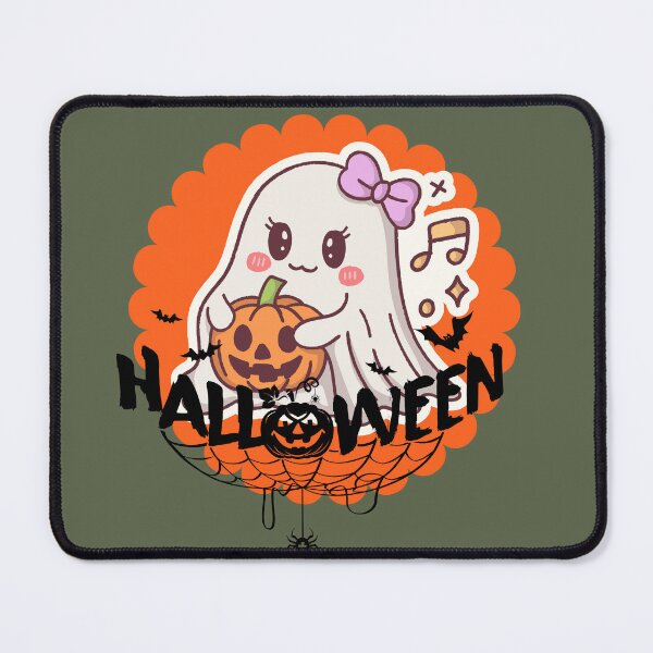 Item preview, Cute Halloween Ghost With Pumpkin-Kawaii Spooky Season Design designed and sold by Palette-Vibes.