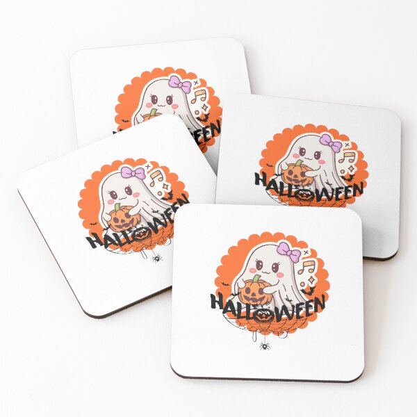 Item preview, Cute Halloween Ghost With Pumpkin-Kawaii Spooky Season Design  designed and sold by Palette _Vibes.
