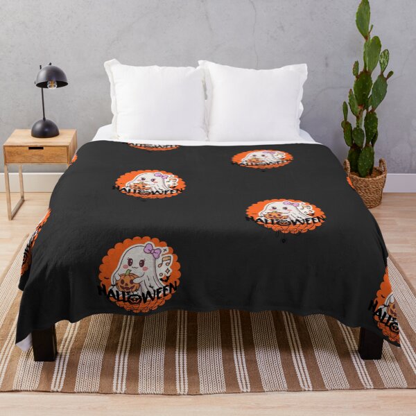 Item preview, Cute Halloween Ghost With Pumpkin-Kawaii Spooky Season Design designed and sold by Palette _Vibes.