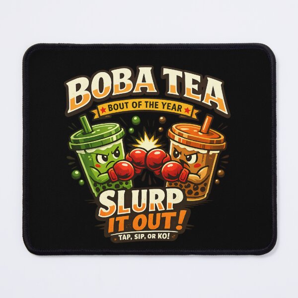 Item preview, Boba Tea Bout of the Year – Funny Bubble Tea Boxing Cartoon designed and sold by SidTastic .