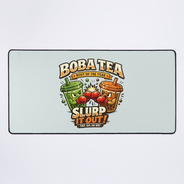 Item preview, Boba Tea Bout of the Year – Funny Bubble Tea Boxing Cartoon designed and sold by SidTastic .
