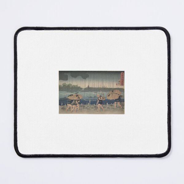 Item preview, Umbrellas in Rain by Sea | Japanese Art designed and sold by GammaRay.