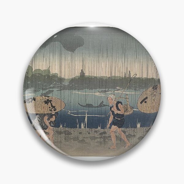Item preview, Umbrellas in Rain by Sea | Japanese Art designed and sold by GammaRay.