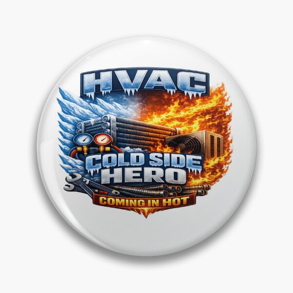 Item preview, HVAC Cold Side Hero - Ice & Fire Technician Design for Heating & Cooling Pros designed and sold by FrozenHeat97.