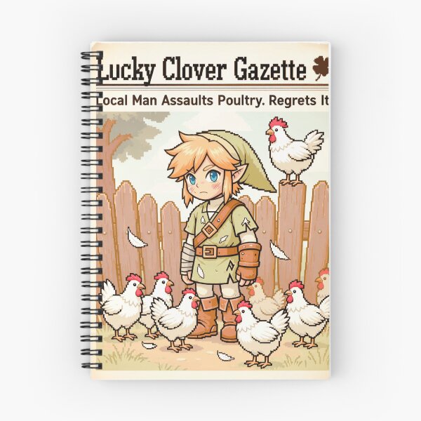 Item preview, Lucky Clover Gazette: Local Man Assaults Poultry. Regrets It. designed and sold by JoystickMeme.