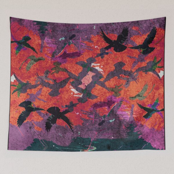 Item preview, Abstract flock of birds designed and sold by kinpirks.