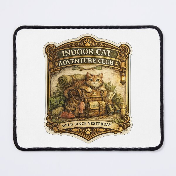 Item preview, Indoor Cat Adventure Club | Wild Since Yesterday | Funny Cat Explorer Design designed and sold by MrDev.