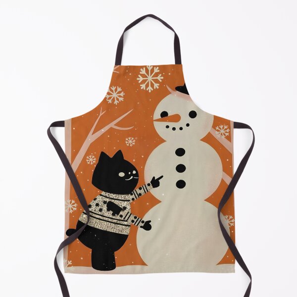 Item preview, Winter Cat Building Snowman designed and sold by Angellacelin.