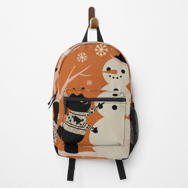 Item preview, Winter Cat Building Snowman designed and sold by Angellacelin.