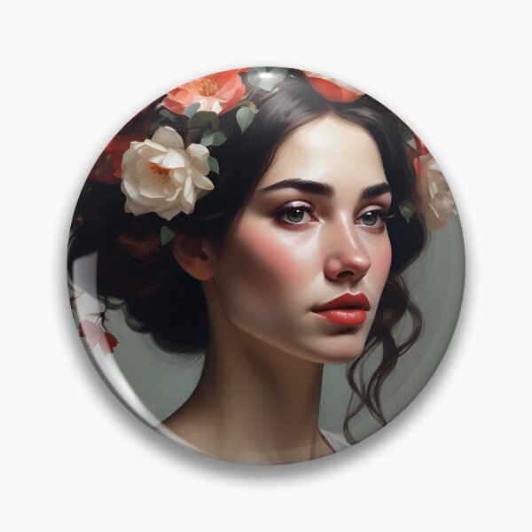 Item preview, Woman with flowers wall art print designed and sold by MK26Designs.
