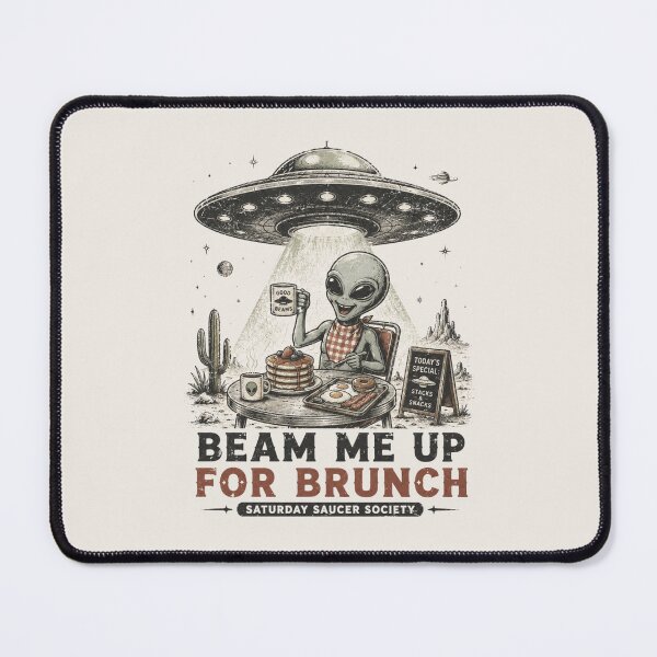 Item preview, Beam Me Up for Brunch - Funny Alien UFO Breakfast designed and sold by BlackSector77.